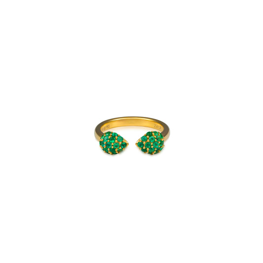 Emerald Pave Gap Ring
