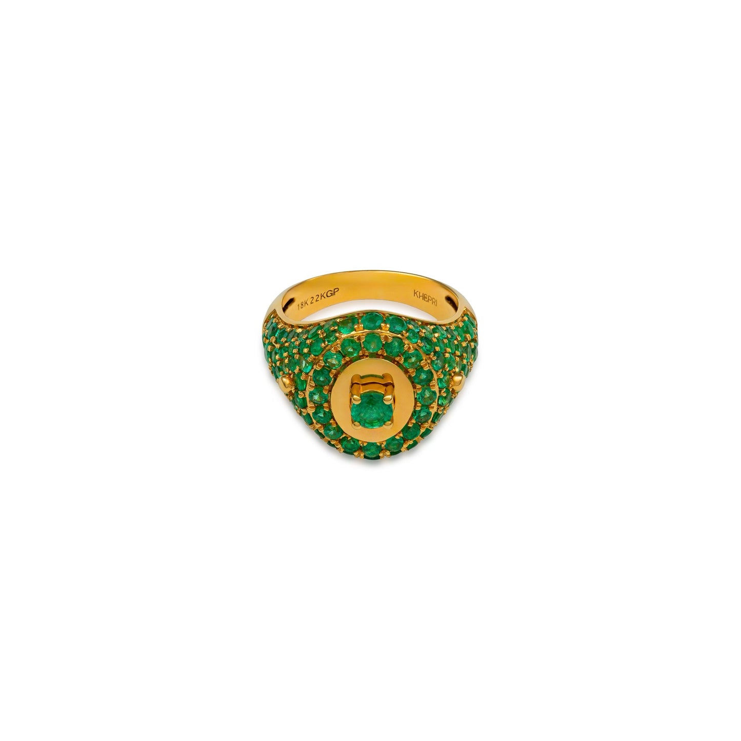 Emerald Center Stone Signet Ring