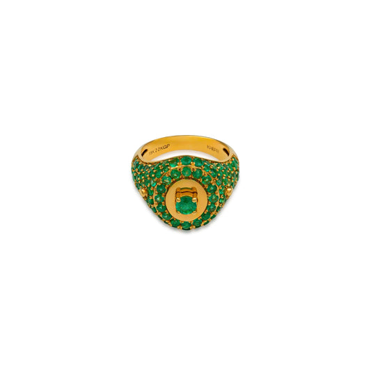 Emerald Center Stone Signet Ring