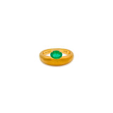 Emerald Oval Floating Satin Ring