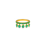 Emerald Pave Dancing Ring