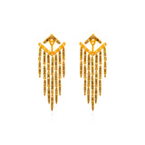 Fancy Color Pave Long Spike Earrings