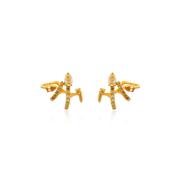 Fancy Color Diamond Petite Pave Cage Earrings