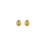 Small Fancy Color Halo Oval Studs