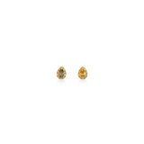 Fancy Color Dimond Halo Ying Yang Pear Studs