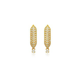 Stardust Diamond Pave Oval Drop Hoops