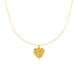 Fancy Color Diamond Pave Heart Pendant Necklace