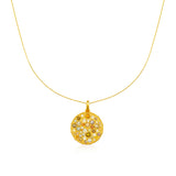 Fancy Color Diamond Reverse-Set Pavé Moon Pendant Necklace