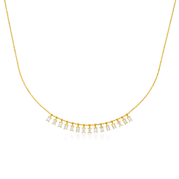 Diamond 15 Baguette Fringe Necklace