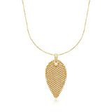 Mesh Leaf Pendant Necklace