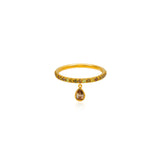 Fancy Color Pave Pear Drop Ring