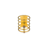 Five-Row Fancy Color Diamond Cage Ring