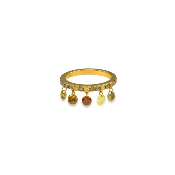 Dancing Pave Fancy Color Drill Diamond Ring