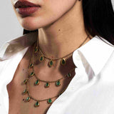 5 Kite Emerald Drop Necklace