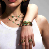 Emerald Drop Hoop Earrings