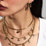 Single Huggie With Bezeled Pear Diamond Drops