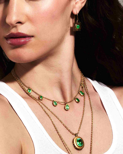 Neith Emerald Dangle Earring
