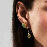 Small Emerald Morning Star Single Stud