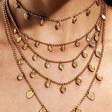 Nine Yellow Diamond Pear Drop Necklace