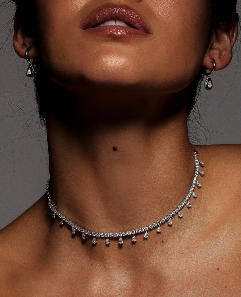 Pear Drop Diamond 2 in 1 Bracelet & Necklace