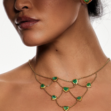Ishtar Heart Emerald Bib Necklace