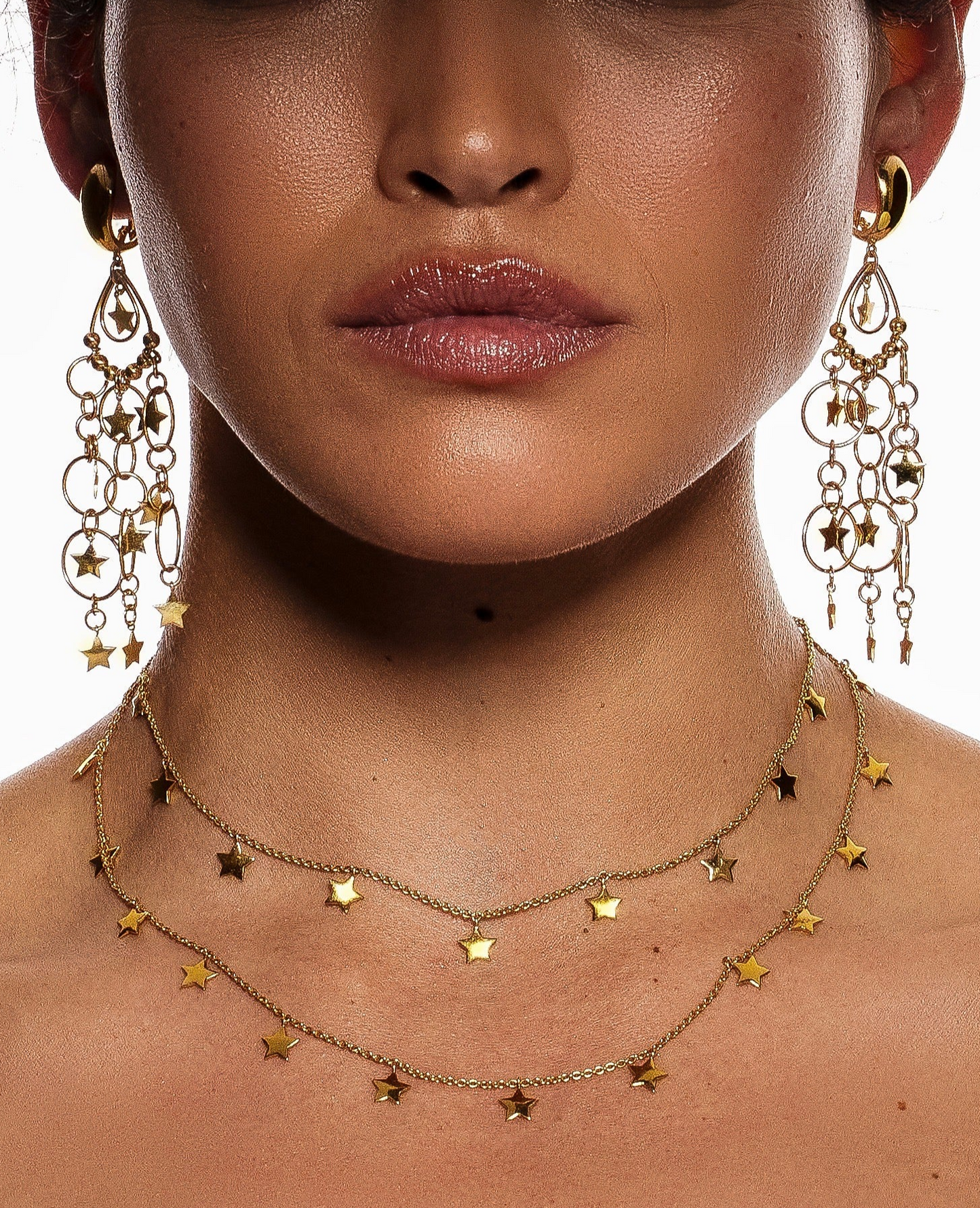 Star Drop Chandelier Earrings