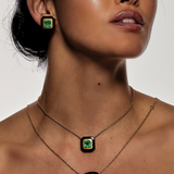 Ishtar Emerald & Onyx Stud Earrings