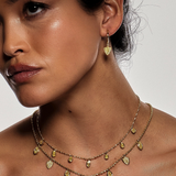 Seven Multi Fancy Shape Drop Necklace