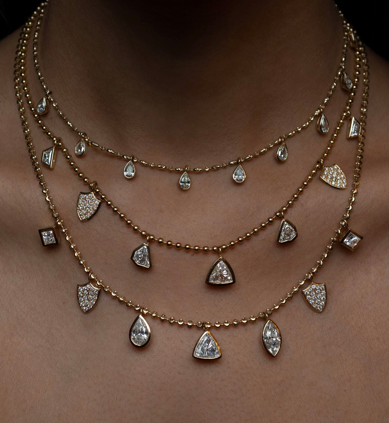 Kumaree Multi Shape Diamond Necklace