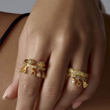 Fancy Color Diamond Pave Gap Ring