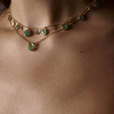 Floating Pear Emerald Necklace