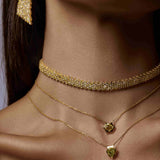 East West Oval Diamond Bezeled Shield Necklace