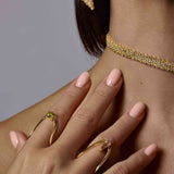 Fancy Color Diamond Chainmail Mesh Choker Necklace