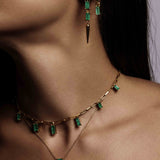 Emerald Baguette Lariat Necklace