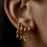 Single Huggie With Floating Kite Diamond Drops