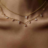Floating Trillion Diamond Necklace
