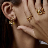 Huggies With Bezeled Princess Diamond Drop