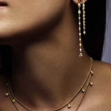 Double Layer Pear Shape Diamond Drop Necklace