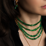 Huggies With Floating Emerald Kite Drops