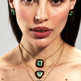 Ishtar Trillion Emerald & Onyx Necklace