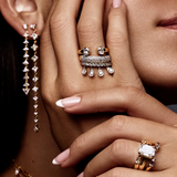 Fancy Color Emerald Cut Gap Ring