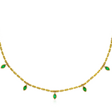 7 Marquise Emerald Drop Necklace Petite