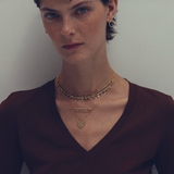 Petite Natural Color Mesh Heart Necklace