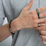 Natural Color Diamond Leather Bracelet