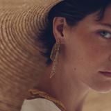 Large Natural Color Mesh Earrings