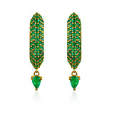 Stardust Pave Emerald Marquis Drop Hoops