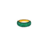 Emerald 5 Row Band Ring Large