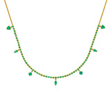 Seven Emerald Drop Necklace