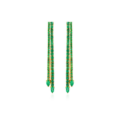 Emerald Double Linear Earring