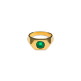 Hexagon Emerald Signet Pinky Ring